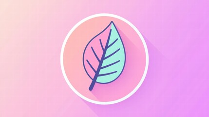 Obraz premium sustainability Leaf Icon A stylized leaf icon incorporated into a circular design, representing eco friendliness, sustainability, and environmental consciousness.