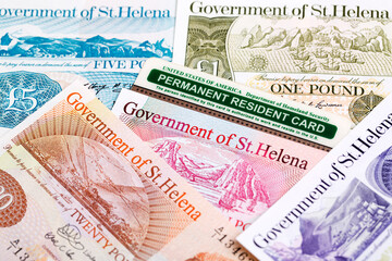 American Permanent Resident Card on a St. Helena money