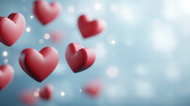 Chat Bubble with a Heart A group of speech bubbles with hearts, representing a supportive community, positive online interaction, and social media engagement.