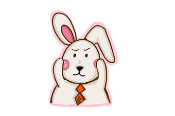 Obraz premium A cute little bunny are confuse mode 