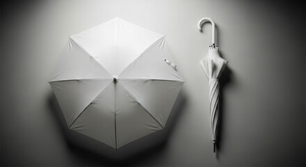 White umbrella, top-down view