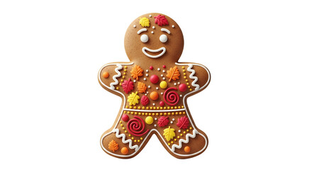 Autumn Gingerbread Man Festive Cookie Isolated Transparent