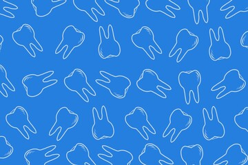 doodle Teeth Pattern background. doodle tooth pattern background. dental seamless pattern