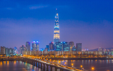 night view of Seoul, South Korea.