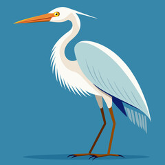 Une grande aigrette blanche dans les marécages du delta du Danube