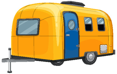 Bright Yellow Camper Trailer Vector Illustration