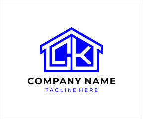 The logo design combines the letters CK and a house, using the color blue.
