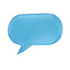 Blue speech bubble icon isolated on transparent background