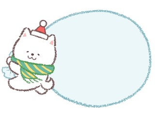 白柴犬サンタクロースの袋フレーム