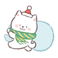 白柴犬サンタクロース