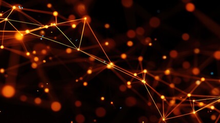 Abstract geometric network background, glowing nodes and lines, tech company website theme.