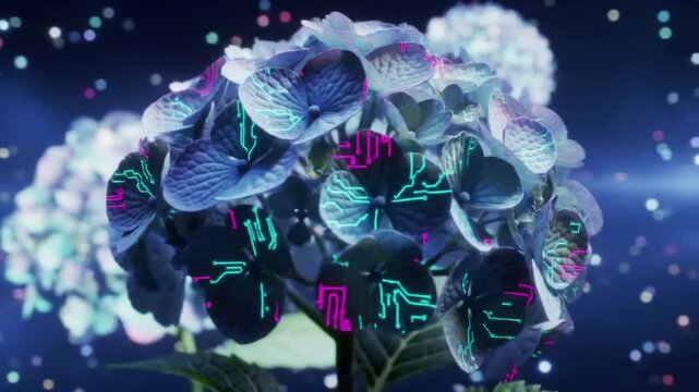 Digital hydrangea bloom