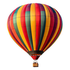 Colorful hot air balloon isolated on transparent background