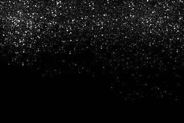 White Glitter Sparkle Overlay on Black Background PNG