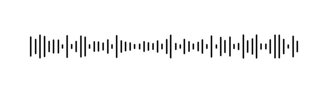 Elements for mobile messenger, podcast online radio, music player interface or app. Template of voice message. Equalizer symbols set. Waveform patterns. Audio chat speech sound wave icons collection.