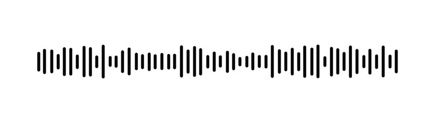 Set of radio Wave icon. Monochrome simple sound wave on transparent background. Vector sound wave icon. Music player sound bar. Record interface. Equalizer icon with soundwave line. used for mobile