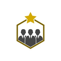 Customer loyalty or retention icon with star icon isolated on white background