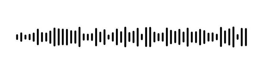 Wave one line. Continuous lines waves drawing. Art sound. Hand draw music. Outline audio icon. Concept voice. Sketch black record isolated on white background. Soundwave recording. Vector illustration