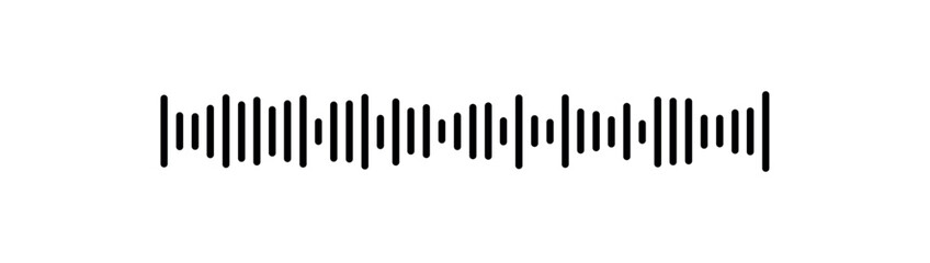 Set of radio Wave icon. Monochrome simple sound wave on transparent background. Vector sound wave icon. Music player sound bar. Record interface. Equalizer icon with soundwave line. used for mobile