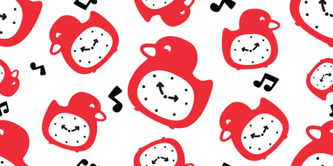 duck seamless pattern alarm clock time key note song swatch toy rubber duck chicken bird vector pet wrapping paper bird scarf isolated doodle cartoon animal tile wallpaper repeat background illustrati