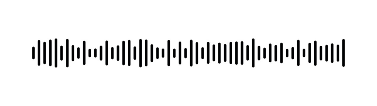 Podcast sound waves and audio soundwave of voice message records, vector icons. Podcast sound waves for online audio streaming and podcasting or music player and mobile phone voice message soundwaves