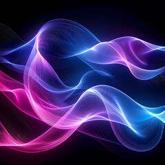 Fototapeta premium Abstract glowing wavy lines in vibrant colors