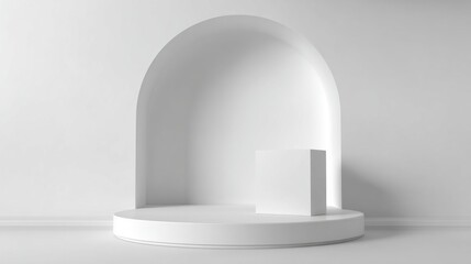 Minimalist white background with soft shadows, perfect for product display.