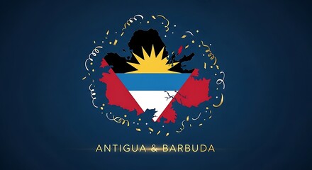 Antigua And Barbuda Flag Map