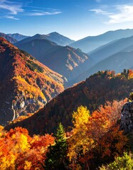 Autumn mountain valley vista