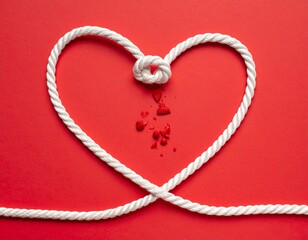 red heart on a rope