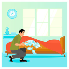 Don't believe in bank deposits concept. A man with savings to tide him over during hard times.