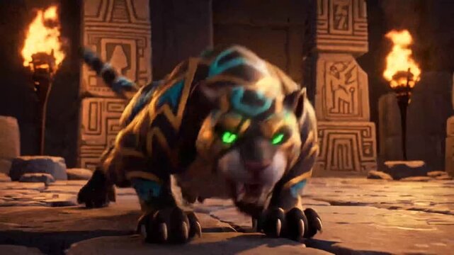 Panther ancient temple scene