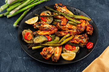 Delicious roasted chicken wings.