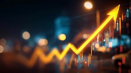 corporate financial a graph Close-up arrow glowing on a digital background, of blurred upward charts stock symbolizing with photography buybacks, screen stock 60647039 1