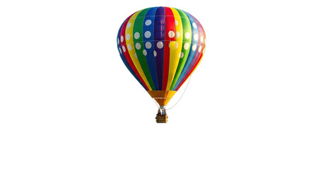 Fototapeta premium Colorful hot air balloon floating in the sky isolated on transparent background
