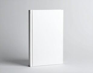 Clean white book cover standing ready for your custom design, perfect for publishing and branding mockups