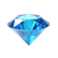 Fototapeta premium 3d Brilliant blue diamond gemstone isolated on transparent background