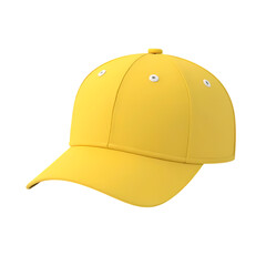 Fototapeta premium 3d yellow baseball cap isolated on transparent background
