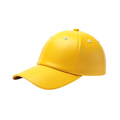 3d yellow baseball cap isolated on transparent background