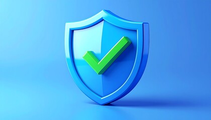 3D shield with checkmark