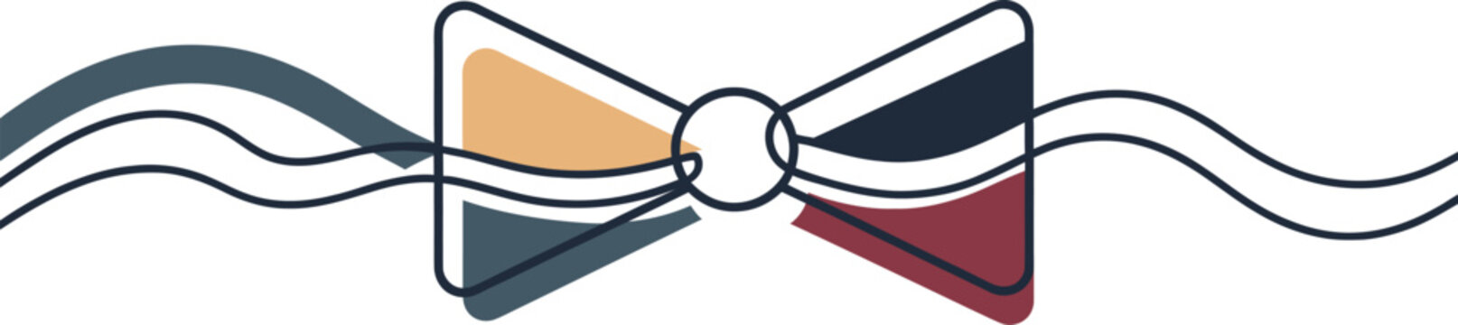bow tie abstract design with color accents clip art preview