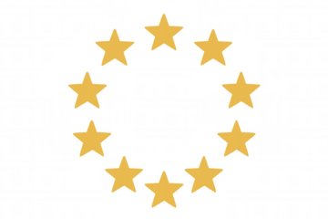 European union stars forming a circle on transparent background representing unity, politics, and agreement