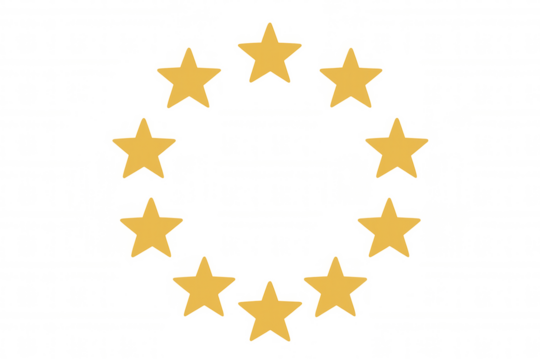 European union stars forming a circle on transparent background representing unity, politics, and agreement - Powered by Adobe