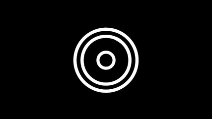 White concentric circles on a black background. - Powered by Adobe