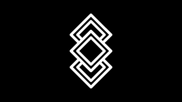 Geometric diamond shape on a black background