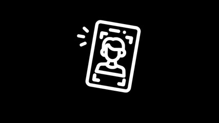 Icon of a person's face on a phone screen - Powered by Adobe