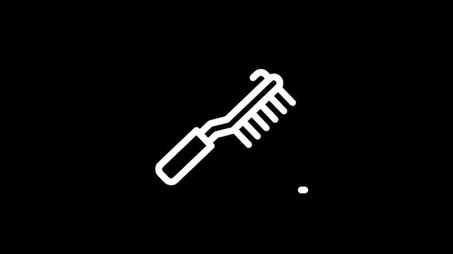Toothbrush with toothpaste icon on black background