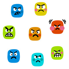 set of funny angry emoji .colorful emoji set. It can also show intense anger, hate, or rage.