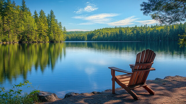 Picture yourself unwinding by a serene lake, surrounded by the tranquility of the forest. What sounds and sights do you experience as you relax and enjoy nature?