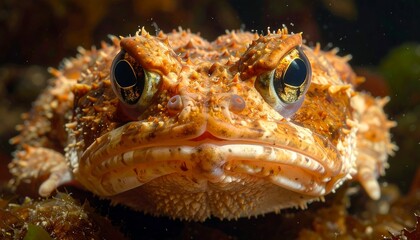 Close-up of a spiny-skinned amphibian